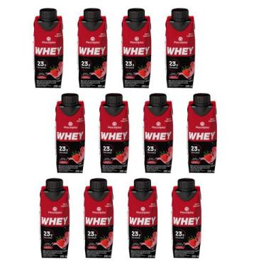 Imagem de Kit com 12 Piracanjuba Whey Sabor Frutas Vermelhas 250ml