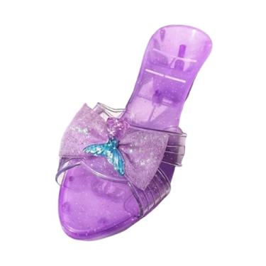 Imagem de Esquirla Sapatos de princesa para meninas, sandálias de gelatina, acessórios para fantasia com laço, vestido de fantasia para praia, dramatização, aniversário,
