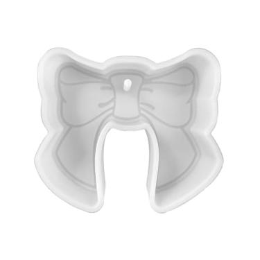 Imagem de Bow Molde de silicone para carro, 10 x 9 cm, aromatizador quadriculado para contas aromáticas, seguro para forno, grande, feminino, rosa, feminino, círculos redondos