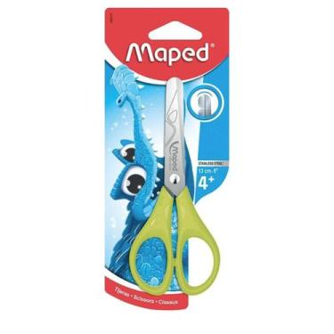 Imagem de Tesoura Escolar ( Canhoto ) 13cm Pulse Jacaré Ergônomica Cabo Emborrac