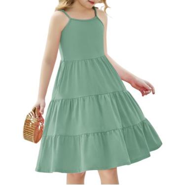 Imagem de Vestido Arshiner Toddler Girl Summer sem mangas com bolsos 3-4T