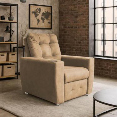 Imagem de Poltrona Cadeira Do Papai E Mamãe Reclinável Retrátil Para Sala De Des