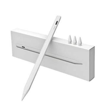 Imagem de Caneta Digital Branca Recarregável USB Touch Screen Ponta Fina Magnéti