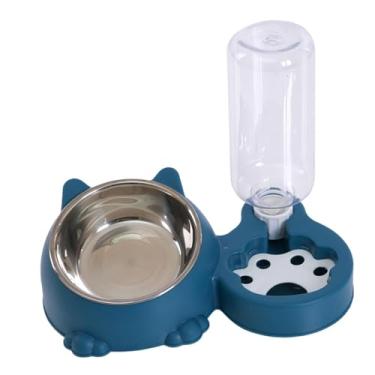 Imagem de Ｂｅｓｇａ Alimentador E Inclinador para Gatos, Tigela Individual para Cães com Bebedouro Automático, Alimentador E Bebedouro para Gatos, Cães Pequenos, Gatinhos, Azul