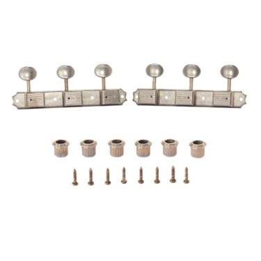 Imagem de Afinadores de guitarra vintage premium 3 por lado 3 x 3 afinadores de guitarra vintage teclas de afinação para Gibson/Epi LP JR metal oval relíquia envelhecida níquel
