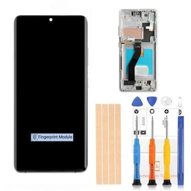 Imagem de [Prata com moldura] LCD Amoled para Samsung Galaxy S21 Ultra 5G G998 Tela digitalizadora LCD Touch Assembly Substituição SM-G998 A F P R4 T U V W 17.3 cm por Qvouaw
