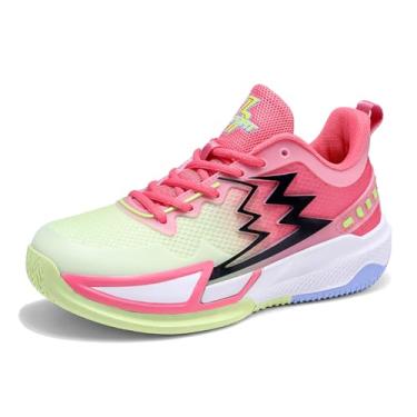 Imagem de Bolognifi Tênis de basquete masculino luminoso, resistente ao desgaste e antiderrapante, calçado esportivo para treinamento Equipamento de basquetebol(Rojo,35 BR)