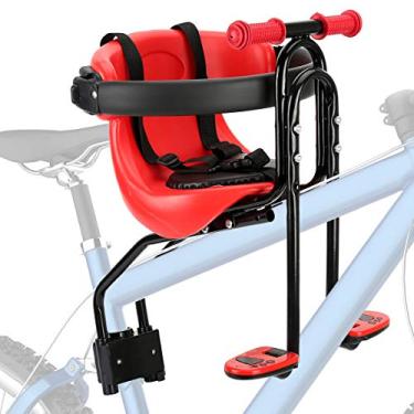 Imagem de Fortop – Cadeirinha infantil de bicicleta com suporte frontal para crianças nos EUA com suporte seguro e corrimão