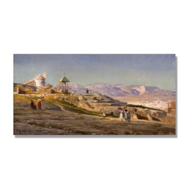 Imagem de NHLDZYH Pinturas a óleo famosas, (sem título 14) por Peder Mork Monsted, reprodução impressa em tela, arte de cenário para decoração de sala de estar. Somente tela de 75 x 150 cm - 29,5 x 59,0 pol