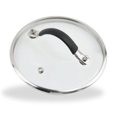 Imagem de LC LICTOP Tampa de vidro temperado para panelas de 16,5 cm, tampa ventilada a vapor, pode ir à lava-louças e ao forno a até 100 °C, substituição universal para frigideiras e frigideiras, aro