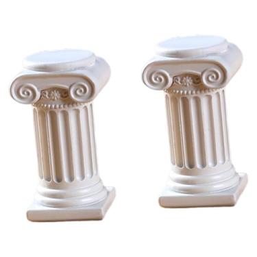 Imagem de XLWLLNJ 2 peças estátuas de pilares romanos estatuetas estátuas de colunas romanas porta-velas para aniversário, Style C