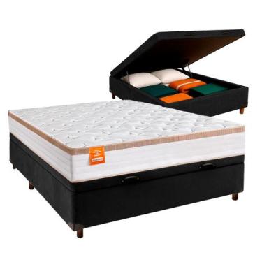 Imagem de Cama Box Bau Blindado Casal + Colchão Molas Ensacadas - Inducol