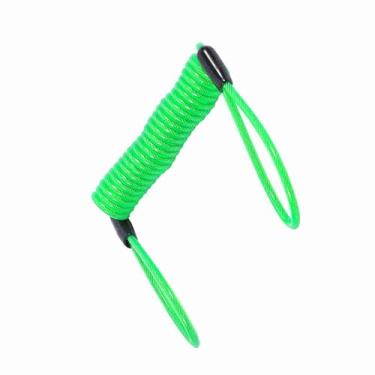 Imagem de Haofy Alarme de Trava de Disco Motocicleta Com Cabo de Lembrete de Mola para Bicicleta Universal, Bobina de Aço Elástica de 1,25m para Guidão e Segurança do Freio (verde fluorescente)