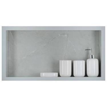 Imagem de Nicho P/Banheiro Em Porcelanato 60x30x11 Cm - (Cinza/Claro)