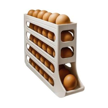 Imagem de Porta Ovos Dispenser Automático De Ovos Para Refrigerador- Suporte de rolamento para Ovos (4 Andares)