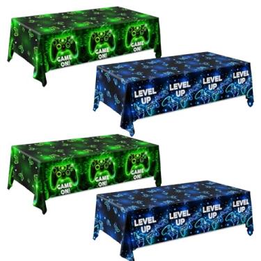 Imagem de Gupesxu 4 peças de toalha de mesa de videogame – decoração de festa temática de jogo