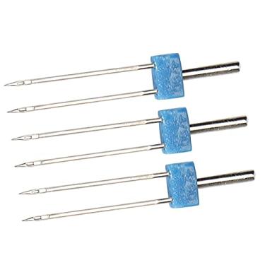 Imagem de Acouto 3pcs Aço Inoxidável Duplo para Máquinas de Costura - Acessórios de Rosca e Gancho Com Caixa de Armazenamento Com Caixa de Armazenamento (Agulha dupla 4mm-3 peças/bolsa)