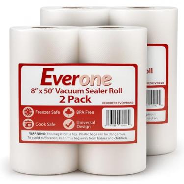 Imagem de Sacos seladores a vácuo rolo de 20 cm x 127 m para sous vide e armazenamento de alimentos, livre de BPA, rolos de saco de grau comercial resistente para preparação de refeições e uso seguro para