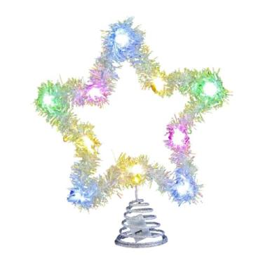 Imagem de IEUDNS Topo de árvore de estrela de Natal com luzes LED, montagem de encaixe, festa de festival, glitter de Natal, decoração para cerimônia de janela, ano