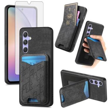 Imagem de Asuwish Capa de telefone para Samsung Galaxy A54 5G capa carteira com protetor de tela de vidro temperado fino suporte para cartão de crédito bolsa celular embutida A545G A 54 54A 4G G5 SM A546U