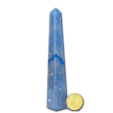 Imagem de 03 Obelisco Quartzo Azul Natural 13 a 14 cm 230g Tipo B Artesanal - Va