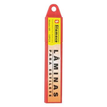Imagem de Lâminas Para Estilete Modelo 505 Com 10 Peças - 8040 - Stamaco Lamina P-estilete Ref.505 C-10 Stamaco 804.0