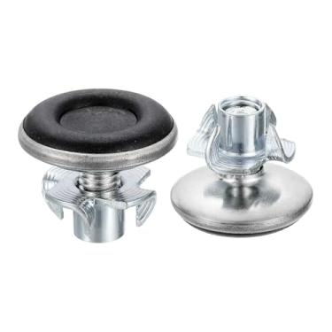 Imagem de DTGN M8 x 15 x 30 mm (DxLxOD) Pés niveladores deslizantes para móveis - Pacote com 8 - Bom para móveis - Niveladores de móveis com rosca ajustável - Prata