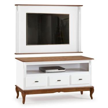 Imagem de Rack com Painel para Sala 150cm Pés Luis XV 3 Gavetas e Nicho Linz Móv