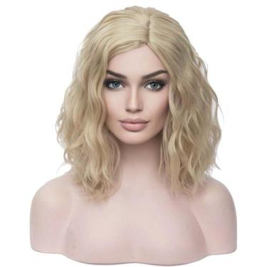 Imagem de Peruca BERON Short Curly Bob Wavy 35 cm, loira para mulheres e meninas