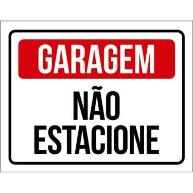 Imagem de Kit 5 Placas Sinalização - Garagem Não Estacione