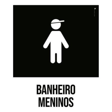 Imagem de Kit 5 Placas Sinalização - Banheiros Meninos Desenho
