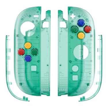 Imagem de eXtremeRate Replacement Shell Buttons for Joycon 2, Custom Housing Faceplate Case + Decorative Strips + ABXY Direction Keys + Tools for Nintendo Switch 2 Controller - Essence Version - Emerald Green