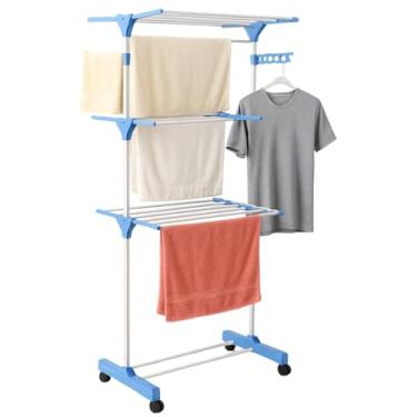 Imagem de Varal De Roupas Vertical de Chão Dobrável Portátil 3 Andares