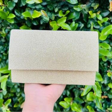 Imagem de Bolsa Festa Elegante, Clutch com Corrente Dourada, Preta e Prata, 17x10x6 cm, para Casamentos, Formaturas, Eventos (Dourado)