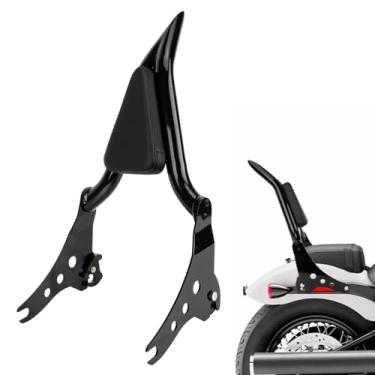 Imagem de Black Sissy Bar Encosto - PSLER Encosto de Passageiro Destacável Almofada Traseira Softail Slim Encosto para Softail Street Bob FXBB 2018-2024 23 Polegadas