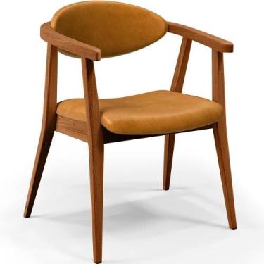 Imagem de Poltrona Cecília material sintético Whisky - LYAM DECOR