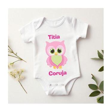 Imagem de Body Personalizado Bebê Titia Coruja - Baby da Moda