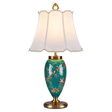 Imagem de RAUGAJ Mesas, mesa estilo chinesa Styleiceramics feita à mão cortina de tambor cônico decoração para sala de estar quarto mesa de cabeceira fácil de montar/a