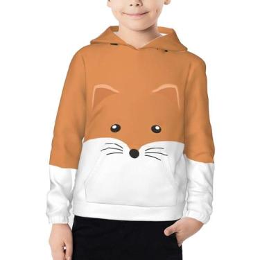 Imagem de Moletom NiuKom Cartoon Fox Face para meninos e meninas de 7 a 20 anos