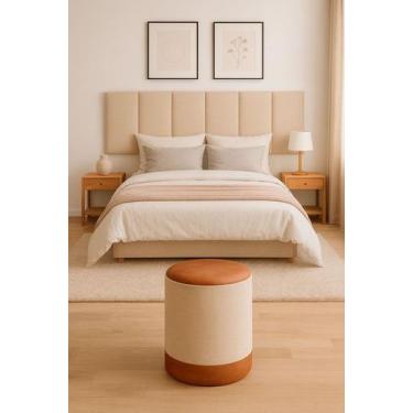 Imagem de Cabeceira Casal 7 Módulos Estofados Placa Cama Box Adesiva 140cm - PC 