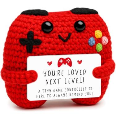 Imagem de Presente de controle de jogo de crochê feito à mão, presente para marido, esposa, aniversário, presente divertido e romântico para namorado ou namorada, decoração de mesa de sala de jogos