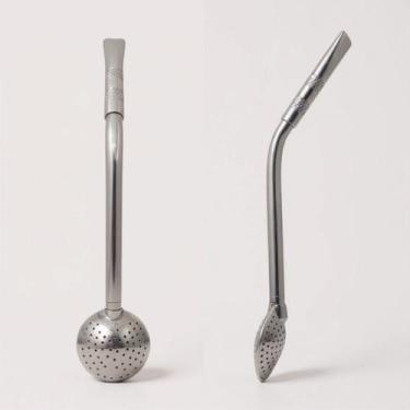 Imagem de Bomba de Chimarrão Premium em Inox - Estilo Uruguaio para Cuias Compac