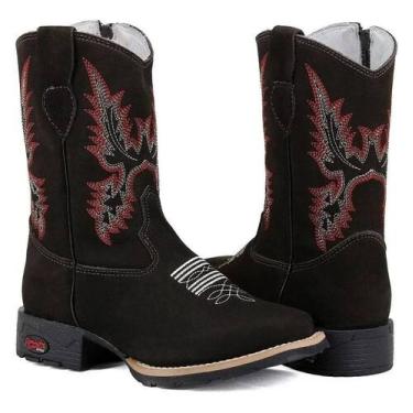 Imagem de Bota Infantil Country Texana Menino Cowboy de Rodeio Botina em Couro -