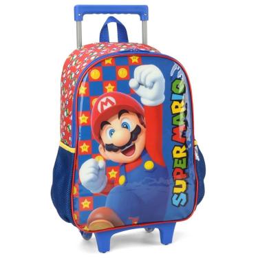 Imagem de Mochila de Rodinhas Sem Alça Luxcel Super Mario Azul