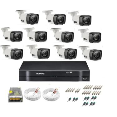 Imagem de Kit Cftv 11 Cameras Segurança  Hd Dvr Intelbras 1116 S/ HD