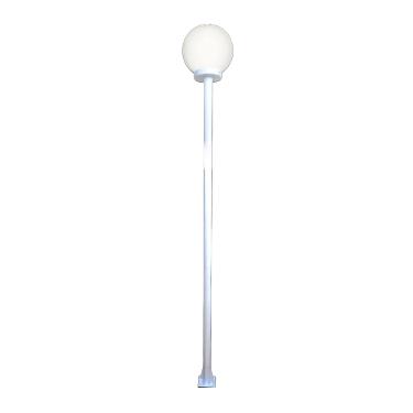 Imagem de Poste e Luminária colonial Globo P de Jardim Branco 300cm