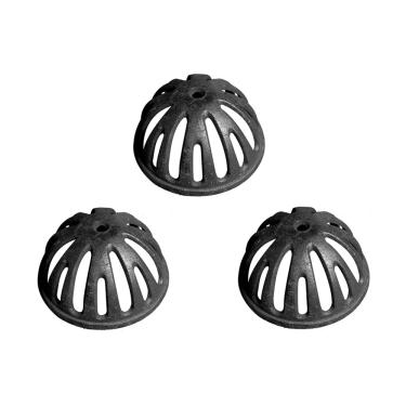 Imagem de Kit 3 Ralo Grelha Abacaxi Semiesférico 150mm Ferro Fundido