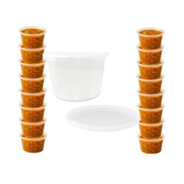 Imagem de 16 Potes Congelados Marmita Freezer e Microondas 450ml - BrasilPack
