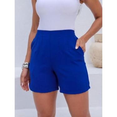 Imagem de Shorts Bermuda Feminina Alfaiataria Elastico na Cintura Elegante Basic