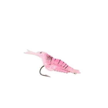 Imagem de 30 peças/caixa de isca de camarão macia simulada de PVC com gancho - perfeita para camarão, robalo e peixe de boca torta - Isca luminosa e realista para pesca em água doce e marítima (rosa)